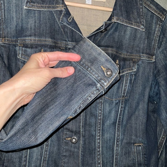 Gap Dark Vintage Wash Point Collar Denim Jean Jacket Size Medium - Picture 5 of 10